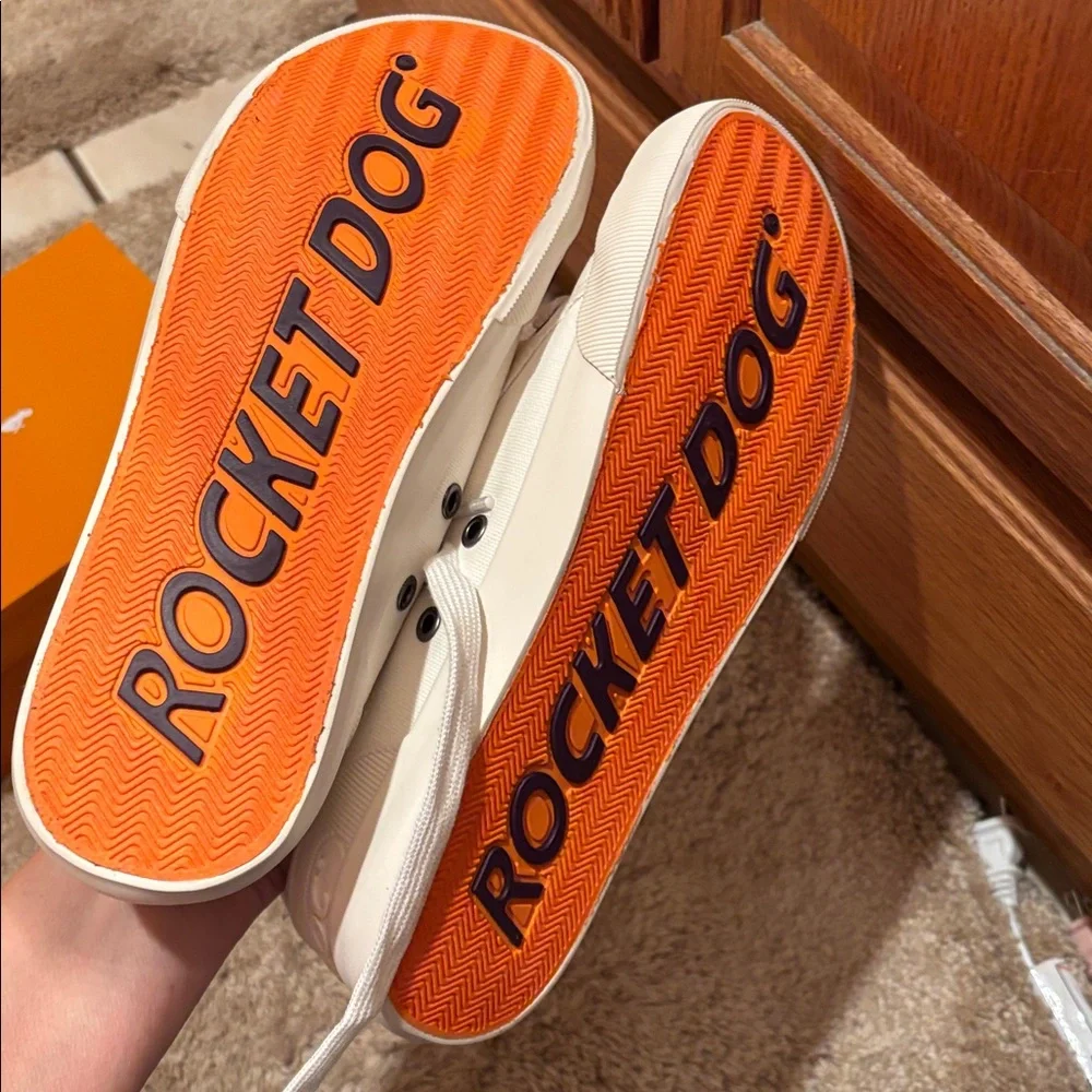 NWT ROCKET DOG Jazzin White Canvas Sneakers tennis shoes 8.5 - Picture 9 of 12